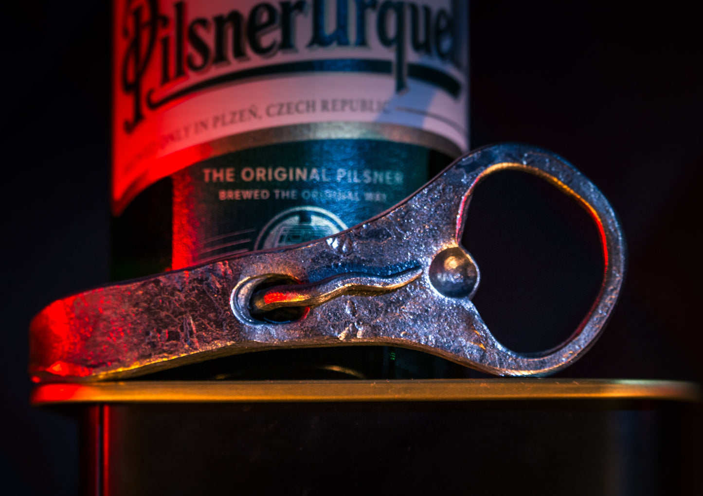 Handmade gift, Custom gift, Hand forged, Anniversary gift Pilsner Bottle opener - ForgingSam